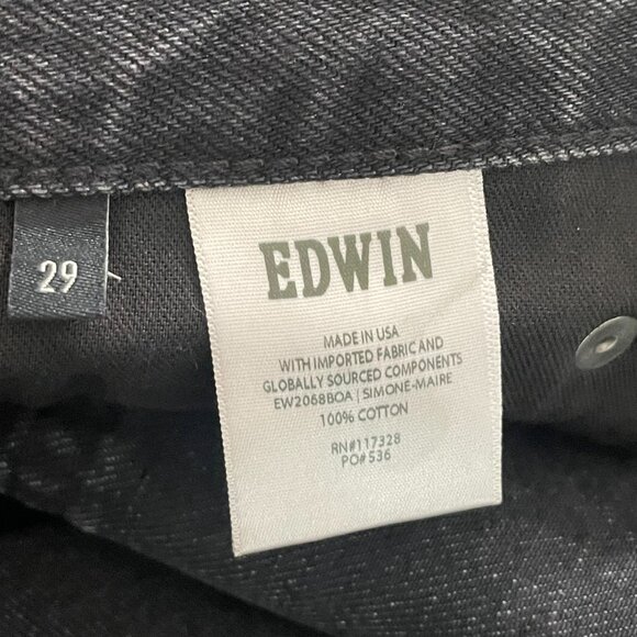 Edwin Jeans Womens 29 Washed Black Simone-Maire Straight USA Button Fly - Picture 9 of 12